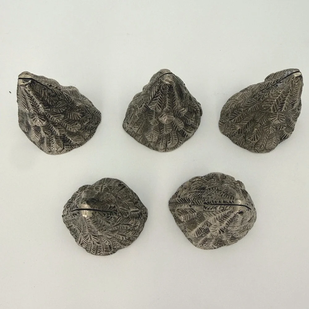 Williams Sonoma Pewter Tree Place Card Holders 5 Set Silver Rustic Holiday Decor